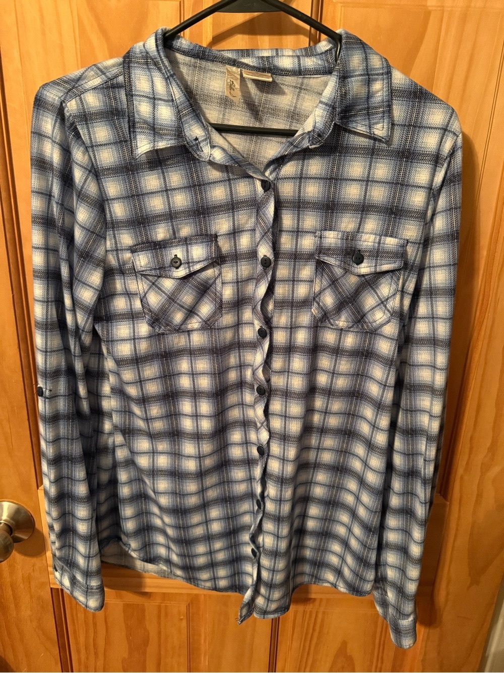 Billabong Blue Plaid Button-Down Shirt